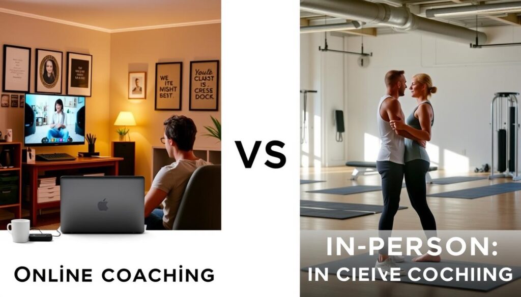 online coaching vs in-person coaching benefits comparison