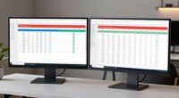 dual monitor spreadsheet design