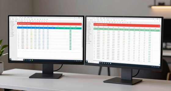 dual monitor spreadsheet design