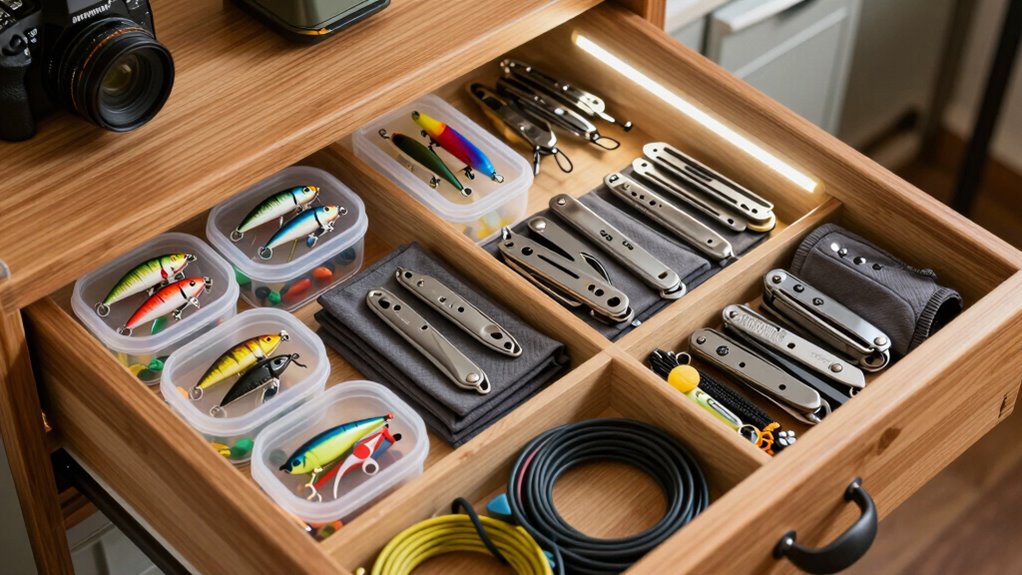 organized visible labeled compartments