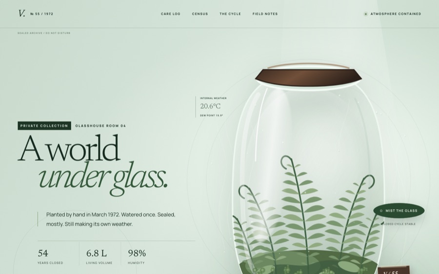 Vivarium № 55 — A Sealed Glass World